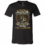 Capricorn Dirty Mind Caring Friend Good Heart Filthy Mouth I Never Said I'm Perfect Zodiac T-Shirt - V Neck, Black, V-Neck T-Shirt