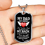 My Dad My Hero My Guardian Angel He Watches Over My Back Dog Tag Pendant Necklace - Dog Tag (Silver) My Dad My Hero My Guardian Angel He Watches Over My Back Dog Tag Pendant Necklace - Dog Tag (Silver)