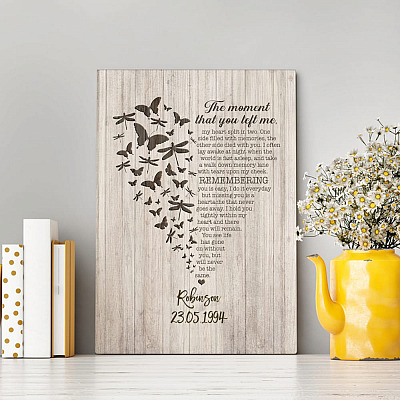 Alternative view of Personalized The Moment That You Left Me My Heart Split In Two Framed Canvas Prints - Unframed Poster