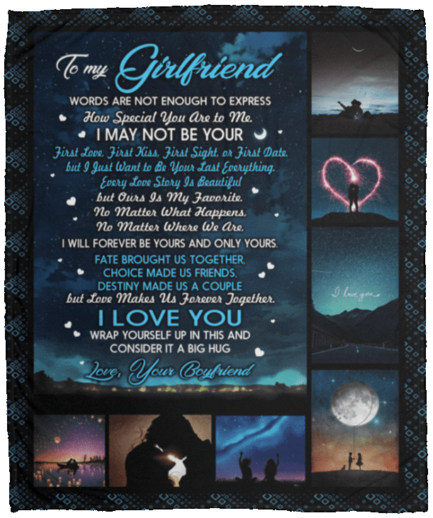To My Girlfriend Words Are Not Enough To Express How Special You Are To Me Fleece Blanket - Premium Sherpa Blanket, White, Cozy Plush Fleece Blanket - 50x60