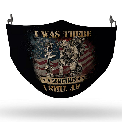 Alternative view of I Was There Sometimes I Still Am Washable Reusable Custom - Printed Cloth Face Mask Cover