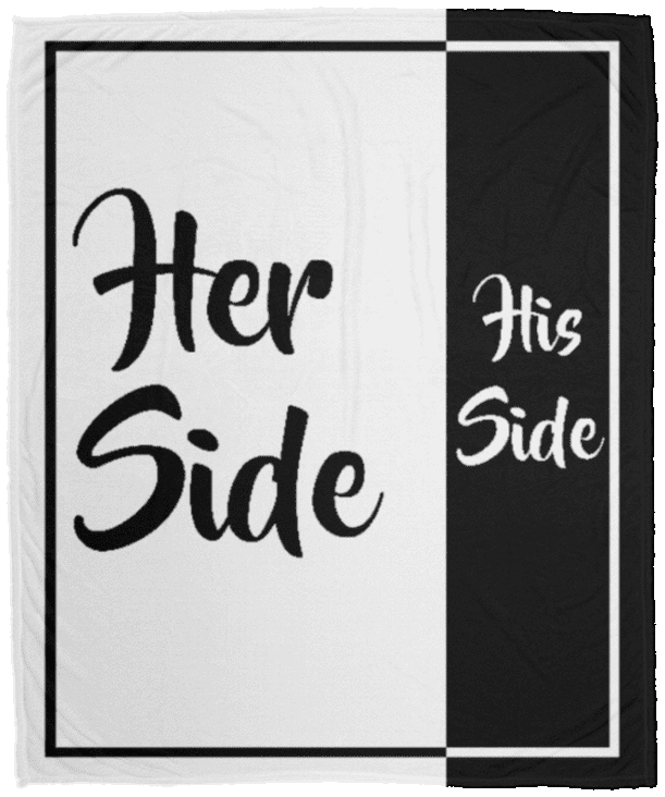 His Side Her Side Black White Fleece Blanket - Premium Sherpa Blanket - Woven Blanket, White, Cozy Plush Fleece Blanket - 50x60 His Side Her Side Black White Fleece Blanket - Premium Sherpa Blanket - Woven Blanket, White, Cozy Plush Fleece Blanket - 50x60