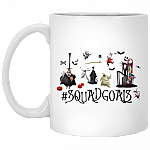 Squadgoals Nightmare Before Christmas Halloween Town Jack Sally Oogie Boogie Characters Ceramic Coffee Mug - Water Bottle, White, 11 oz. White Mug