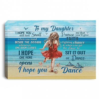 To My Daughter I Hope You Still Feel Small Ocean Gallery Wrapped Framed Canvas Prints - Unframed Poster, White, 0.75'' Framed Canvas
