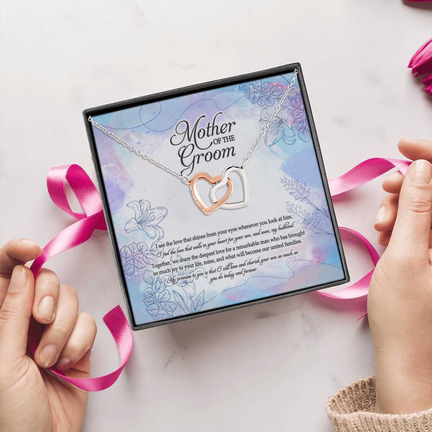 5Th. Mother Of Groom (3) Interlocking Hearts Necklace 5