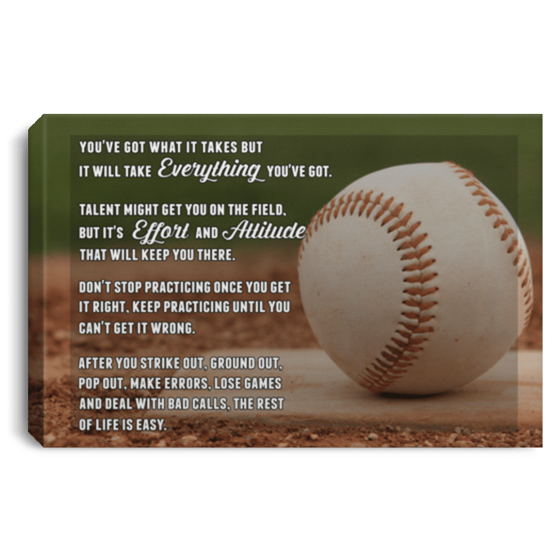 Baseball You've Got What It Takes But It Will Take Everything You've Got Framed Canvas - Unframed Poster, White, 0.75'' Framed Canvas Baseball You've Got What It Takes But It Will Take Everything You've Got Framed Canvas - Unframed Poster, White, 0.75'' Framed Canvas