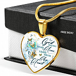 Butterfly God Has You In His Arms I Have You in My Heart Heart Pendant Necklace - Heart Luxury Necklace (Gold Plated)