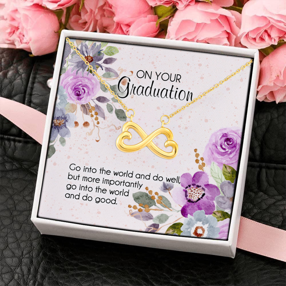 5O. Your Graduation Infinity Heart Necklace (Gold) 4