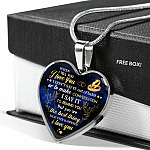 I Tell You I Love You Heart Pendant Necklace - Wife Necklace From Husband - Gift For Her - Heart Luxury Necklace (Silver)