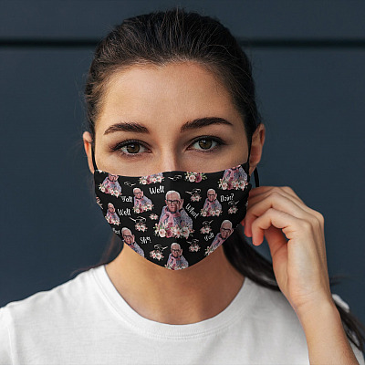 Alternative view of Leslie Jordan Well Shit Washable Reusable Custom - Printed Cloth Face Mask Cover