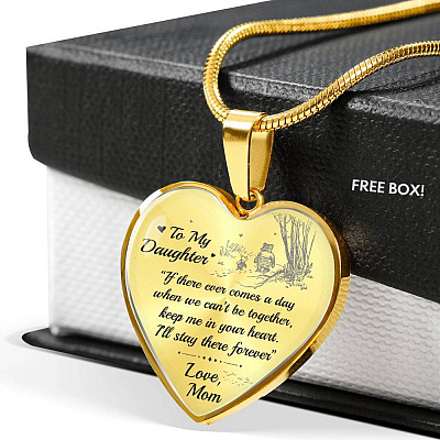 To My Daughter If There Ever Comes A Day When We Can’t Be Together Christopher Robin Heart Pendant Necklace - Heart Luxury Necklace (Gold Plated)