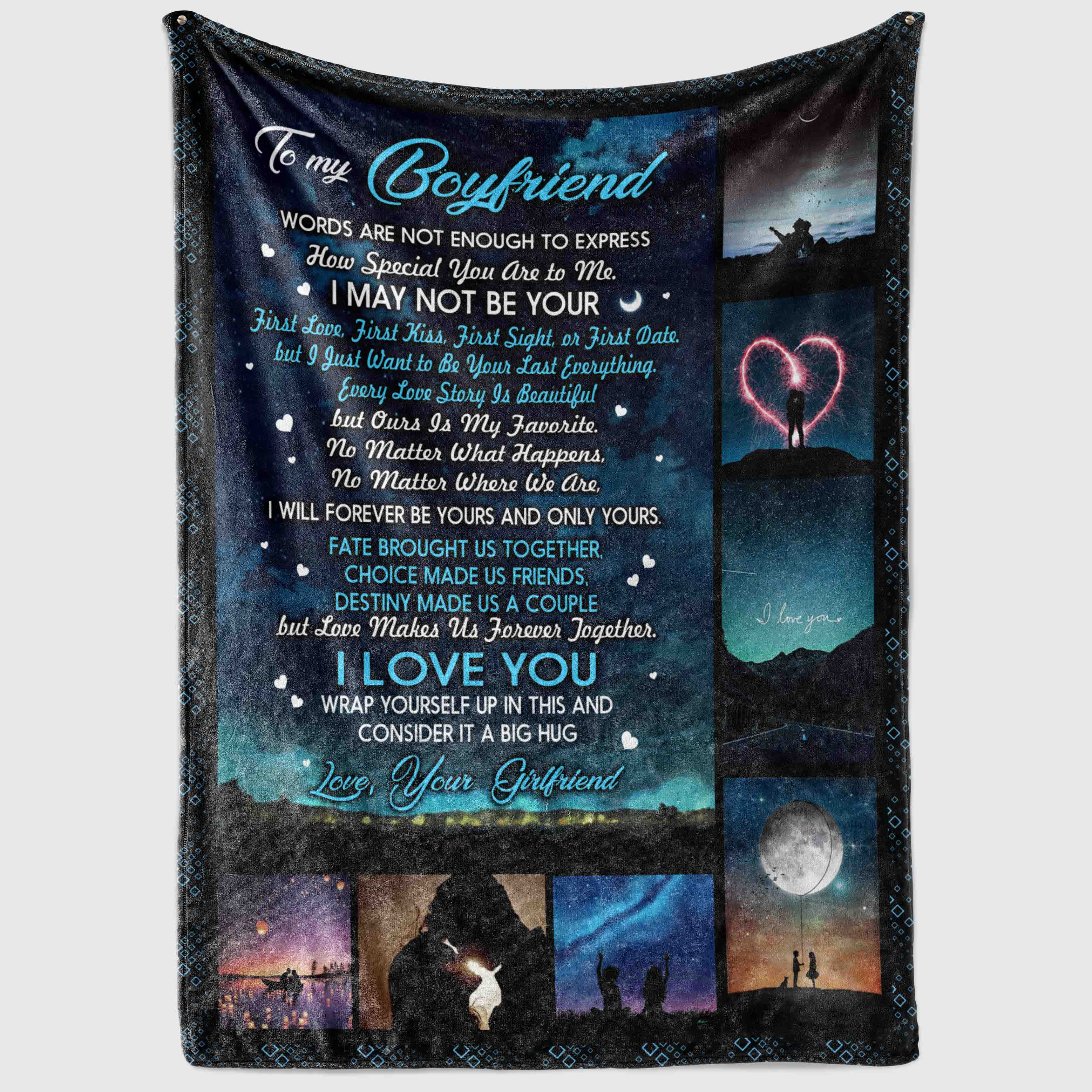 3VT. To My Boyfriend Words Are Not Enough blanket mockup