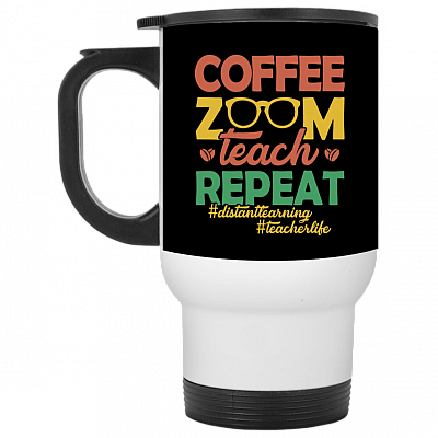 14 oz. White Travel Mug