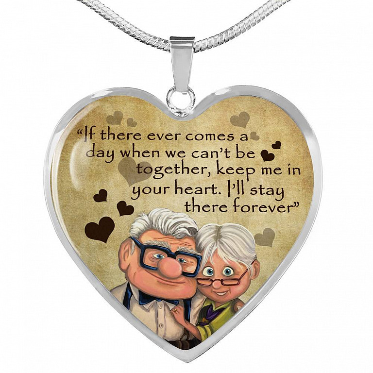 To My Wife If There ever Comes A Day When We Can't Be Together Keep Me In Your Heart Heart Pendant Necklace - Heart Luxury Necklace (Silver)