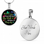 Butterfly Those We Love Don't Go Away They Walk Beside Us Every Day Memorial Circle Pendant Necklace - Circle Luxury Necklace (Silver)