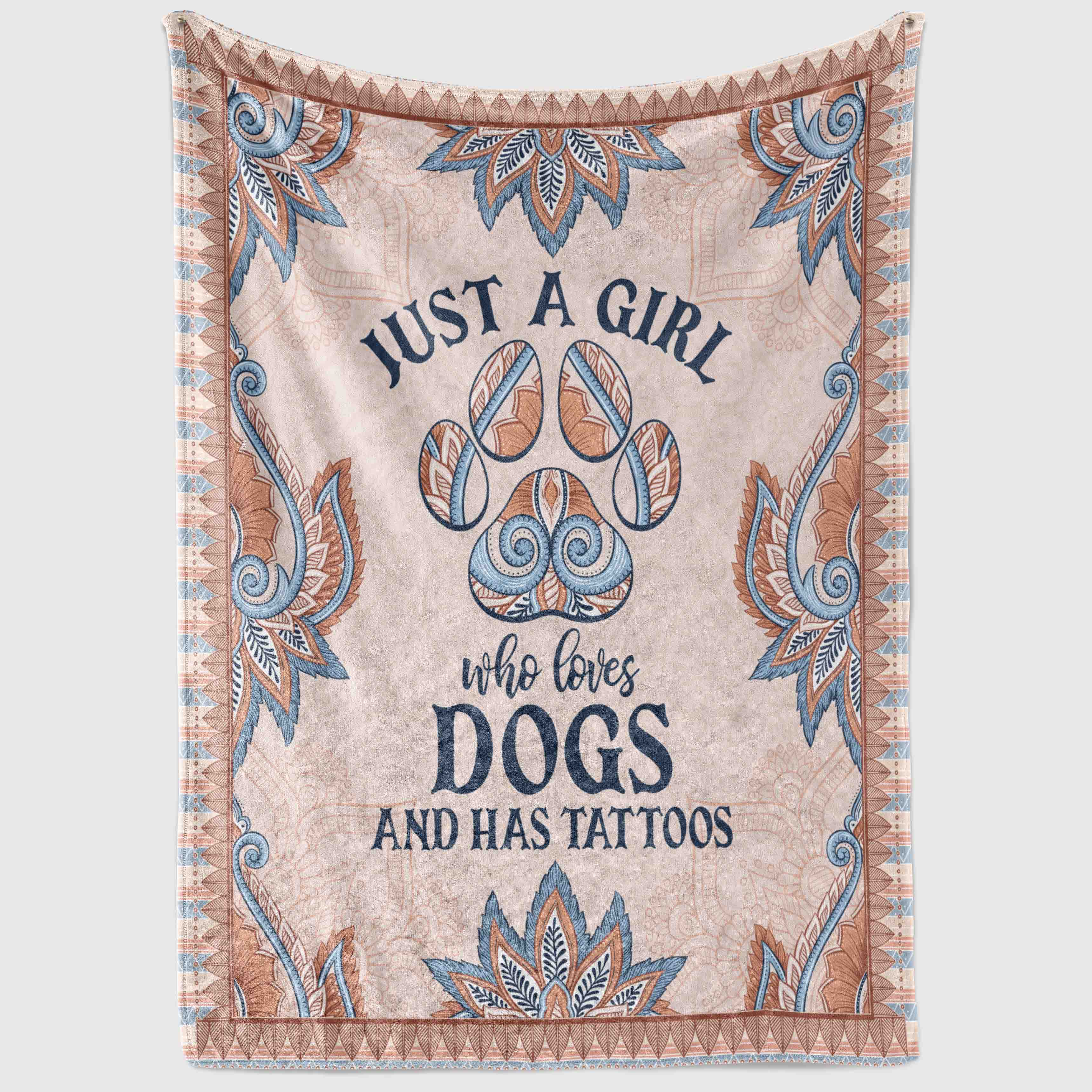 3VT. Just A Girl Who Loves Dogs blanket mockup