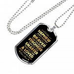 Aunt To My Nephew Always Remember You Are Braver Than You Believe Love Aunt Dog Tag Pendant Necklace - Dog Tag (Silver)