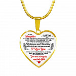Dad To My Daughter Sometimes Its Hard To Find Words To Tell You How Much You Mean To Me Heart Pendant Necklace - Heart Luxury Necklace (Gold Plated)