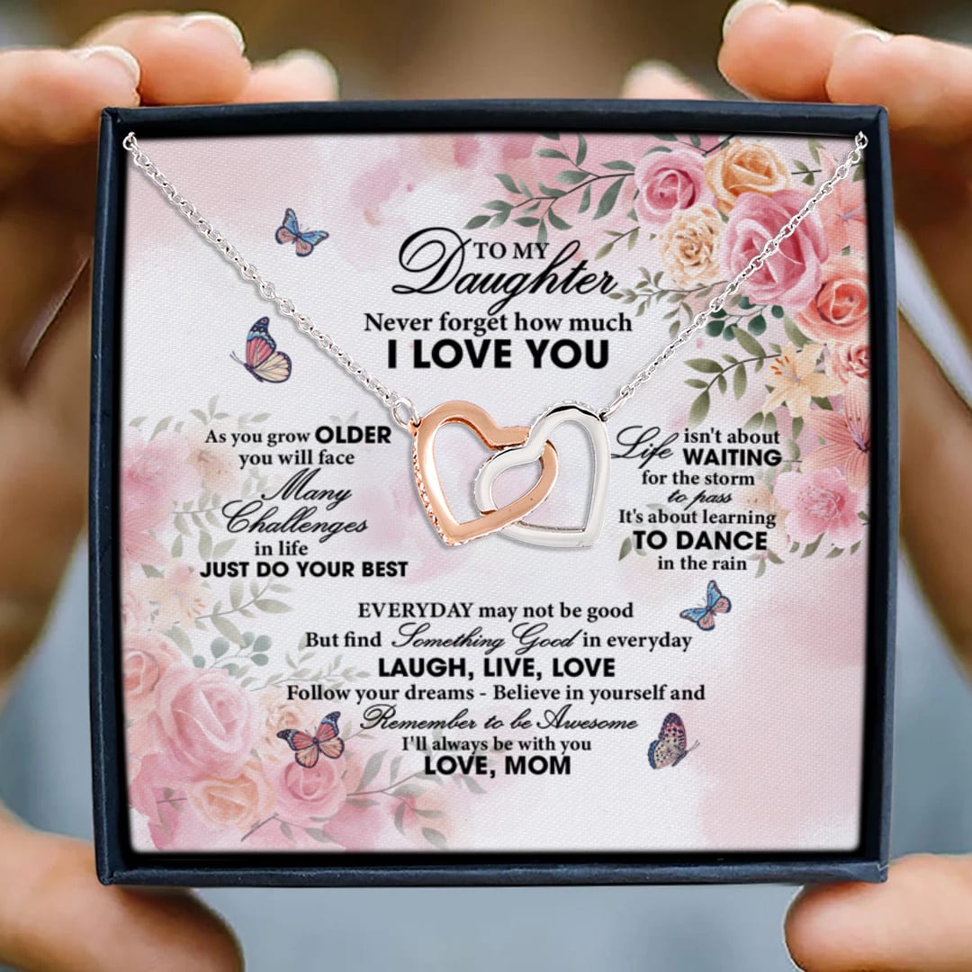 1Th. How Much I Love You Daughter Interlocking Hearts Necklace 3