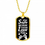 To Trucker Husband Drive Safe Because I Fucking Love You Dog Tag Pendant Necklace - Gift From Truck Driver Wife - Dog Tag (Gold Plated) To Trucker Husband Drive Safe Because I Fucking Love You Dog Tag Pendant Necklace - Gift From Truck Driver Wife - Dog Tag (Gold Plated)