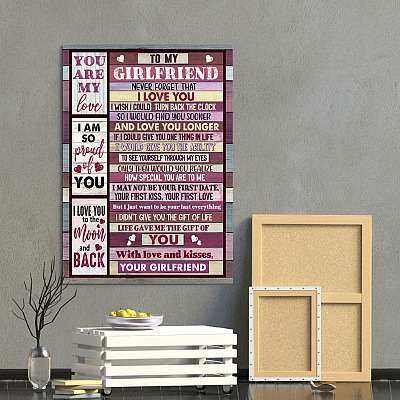 Alternative view of To My Girlfriend Never Forget That I Love You Gallery Wrapped Framed Canvas Prints - Unframed Poster