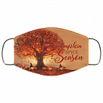 Pumpkin Spice Season Washable Reusable Custom - Printed Cloth Face Mask Cover, White, Cloth Face Cover – Medium/Large