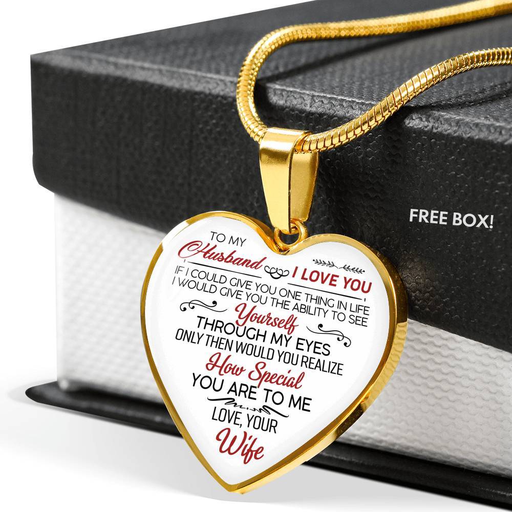 To My Wife If I Could Give You One Thing in Life from Husband Heart Pendant Necklace - Anniversary Gift - Heart Luxury Necklace (Gold Plated) To My Wife If I Could Give You One Thing in Life from Husband Heart Pendant Necklace - Anniversary Gift - Heart Luxury Necklace (Gold Plated)