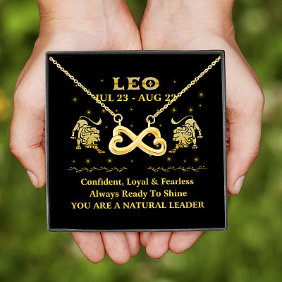 Leo Zodiac You Are A Natural Leader Infinity Heart Pendant Necklace -  Zodiac Birthday Gifts For Astrology