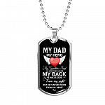 My Dad My Hero My Guardian Angel He Watches Over My Back Dog Tag Pendant Necklace - Dog Tag (Silver) My Dad My Hero My Guardian Angel He Watches Over My Back Dog Tag Pendant Necklace - Dog Tag (Silver)