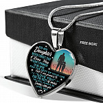 Dad To My Daughter Never Forget That I Love You Heart Pendant Necklace - Heart Luxury Necklace (Silver)