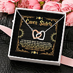 Coven Sisters Best Witches Friends Joined Interlocking Hearts Pendant Necklace - Bestie Gifts