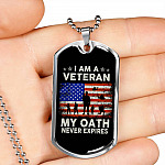 I Am A Veteran My Oath Never Expires Dog Tag Pendant Necklace - Dog Tag (Silver) I Am A Veteran My Oath Never Expires Dog Tag Pendant Necklace - Dog Tag (Silver)