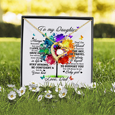 Alternative view of Dad to My Daughter Always Remember How Much I Love You Forever Love Pendant Necklace