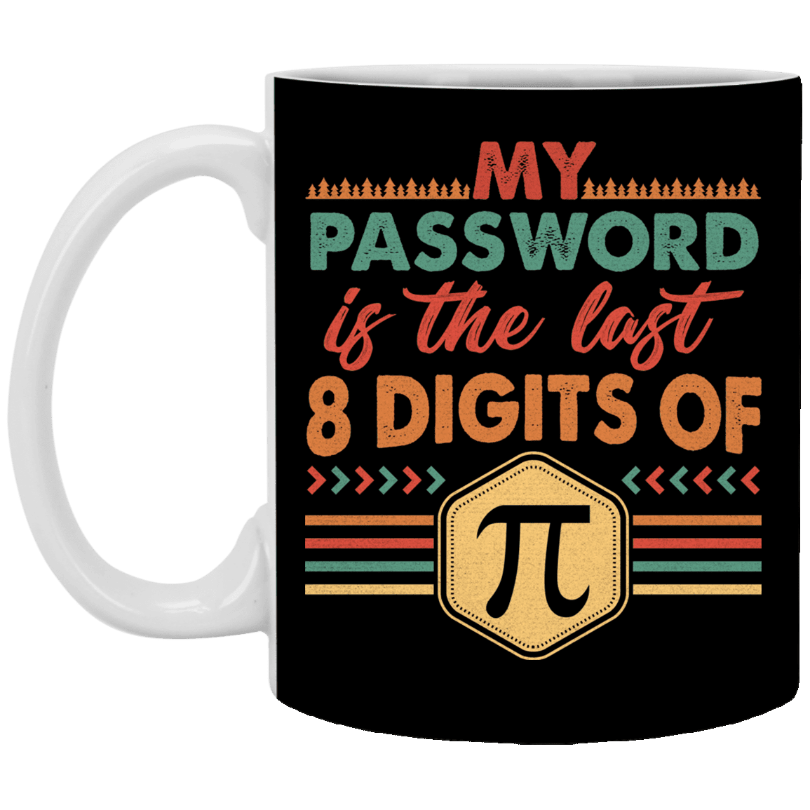 My Password Is The Last 8 Digits Of Pi Ceramic Coffee Mug - Beer Stein - Water Bottle - Color Changing Mug, Black, 11 oz. White Mug My Password Is The Last 8 Digits Of Pi Ceramic Coffee Mug - Beer Stein - Water Bottle - Color Changing Mug, Black, 11 oz. White Mug