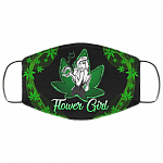 Flower Girl Washable Reusable Custom - Printed Cloth Face Mask Cover, White, Cloth Face Cover – Medium/Large