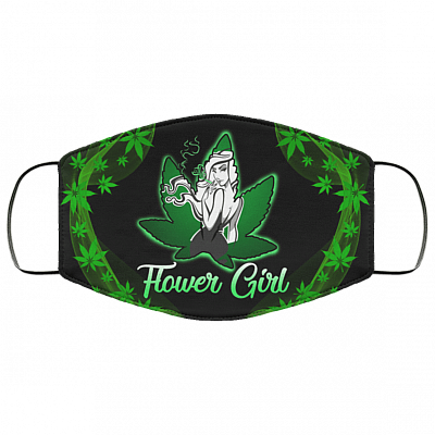 Flower Girl Washable Reusable Custom - Printed Cloth Face Mask Cover, White, Cloth Face Cover – Medium/Large