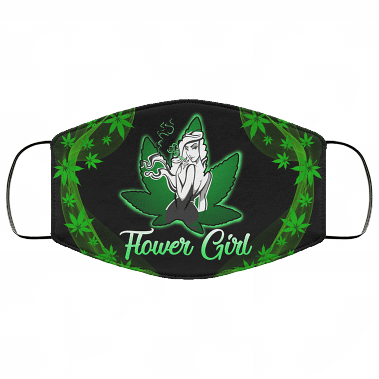 Flower Girl Washable Reusable Custom - Printed Cloth Face Mask Cover, White, Cloth Face Cover – Medium/Large