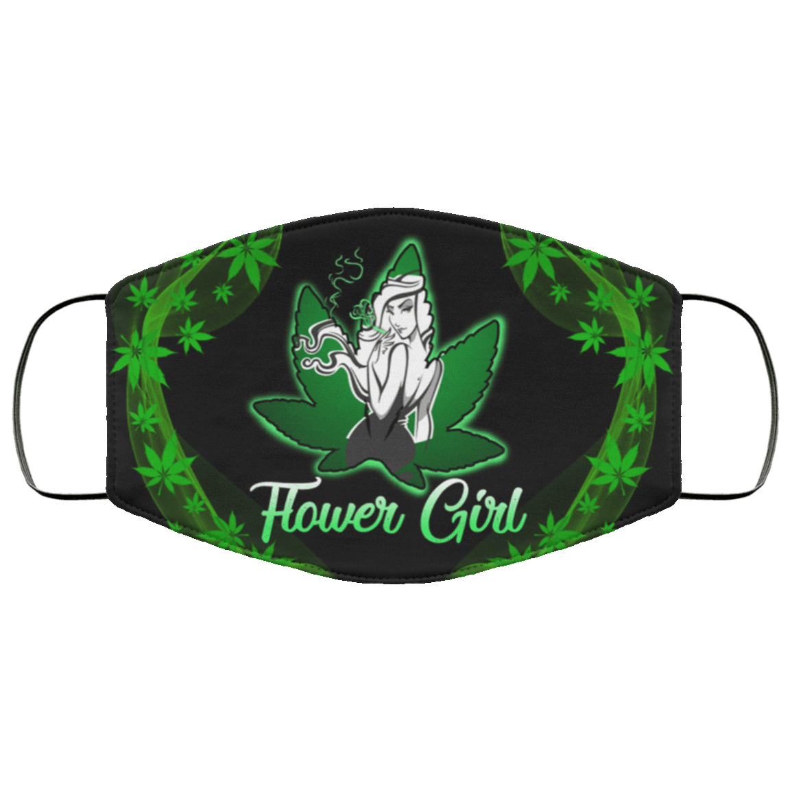 Flower Girl Washable Reusable Custom - Printed Cloth Face Mask Cover, White, Cloth Face Cover – Medium/Large