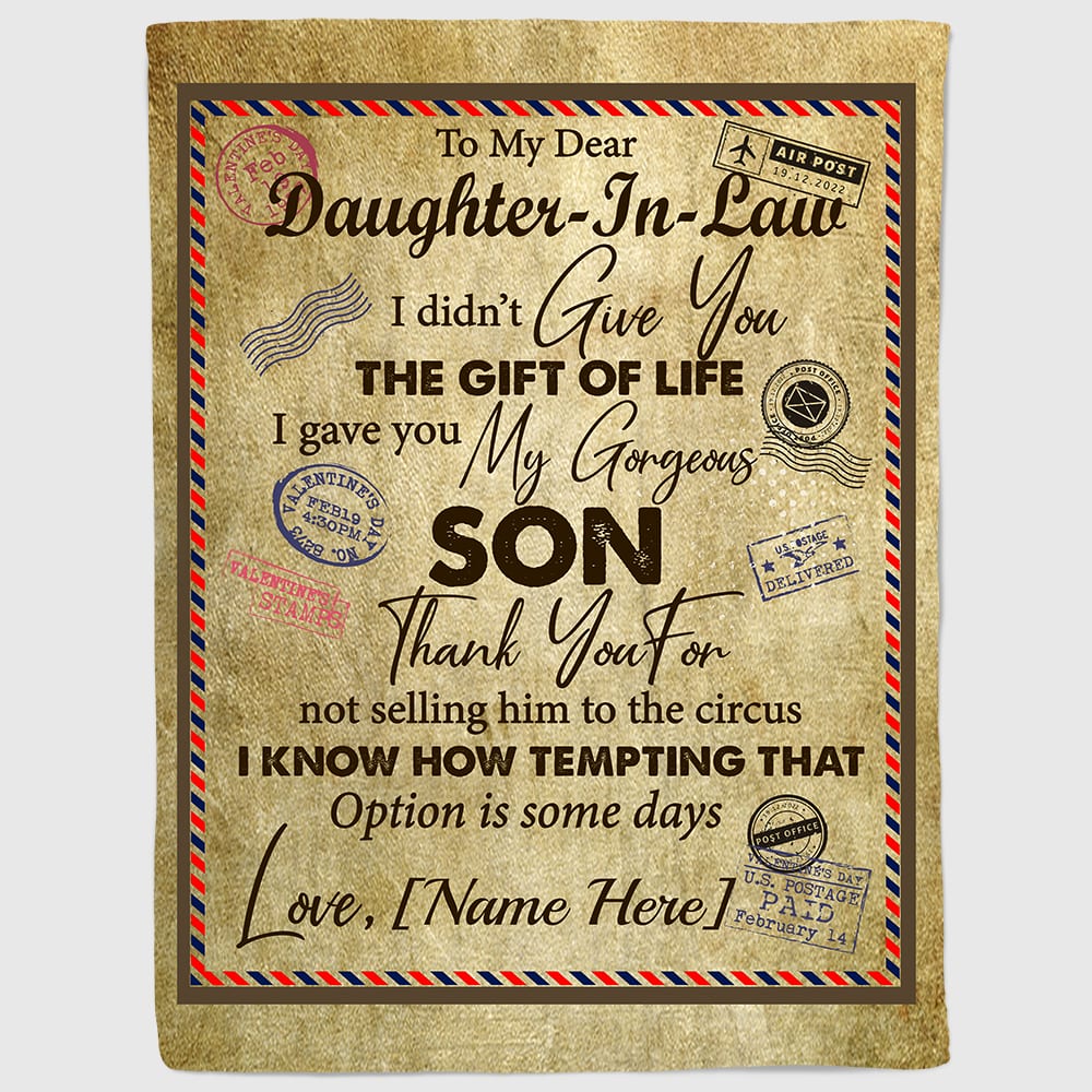 12O.Son In Law Letter Daughter-In-Law mk1