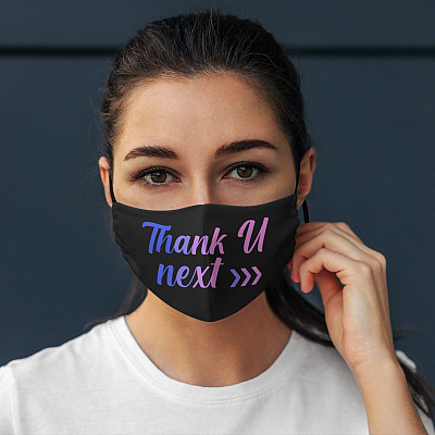 Alternative view of Thank U Next Ariana Grande Washable Reusable Custom - Print Cloth Face Mask Cover