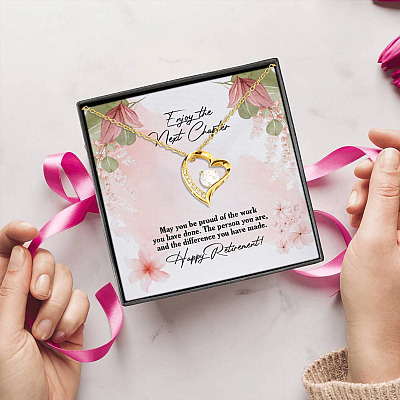 Alternative view of Happy Retirement May You Be Proud Of The Work You Have Done Forever Love Pendant Necklace