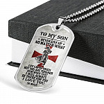 To My Son Never Give Up No Matter What Life Can Be Tough But You Are Tougher Dog Tag Pendant Necklace - Dog Tag (Silver) To My Son Never Give Up No Matter What Life Can Be Tough But You Are Tougher Dog Tag Pendant Necklace - Dog Tag (Silver)