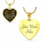 To My Daughter Always Remember That Dad Loves You You Are Braver Than You Believe Heart Pendant Necklace - Heart Luxury Necklace (Gold Plated)