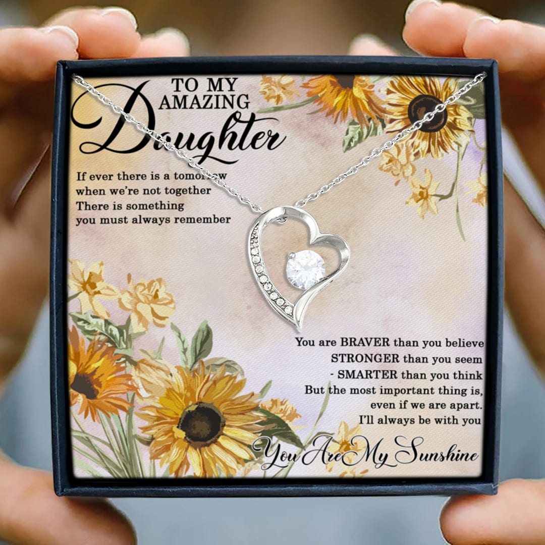 2. To My Amazing Daughter(4) Forever Love Necklace (Silver) 3