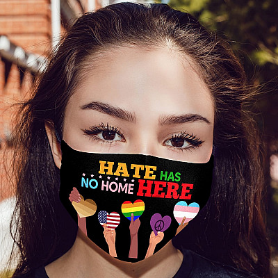 Alternative view of Hate Has No Home Here Washable Reusable Custom - Printed Cloth Face Mask Cover