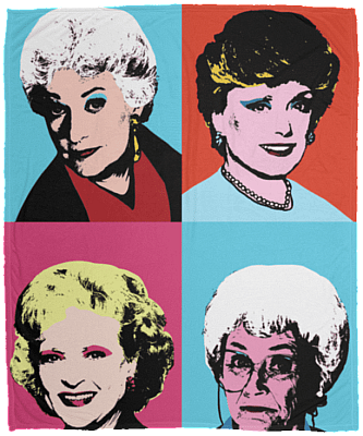 TeeWide Squad Goal Golden Girls Blanket, White, Cozy Plush Fleece Blanket - 50x60