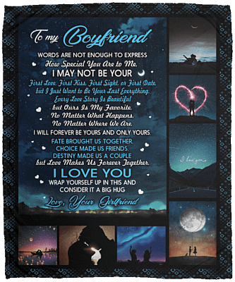To My Boyfriend Words Are Not Enough To Express How Special You Are To Me Fleece Blanket - Premium Sherpa Blanket, White, Cozy Plush Fleece Blanket - 50x60