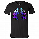 You Matter Wings Suicide Prevention Awareness T-shirt - V-neck - Semicolon Purple And Teal Shirt, Black, V-Neck T-Shirt
