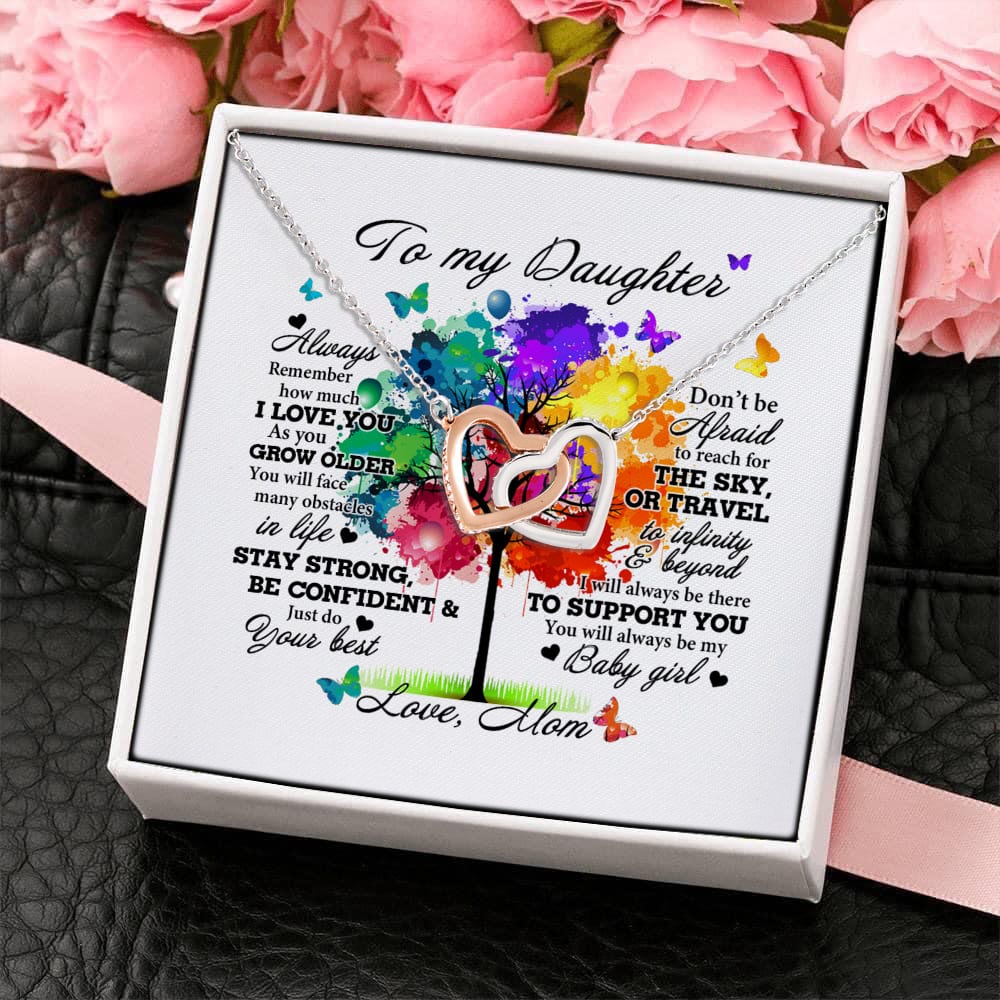 3. To My Daughter Mom Interlocking Hearts Necklace 4