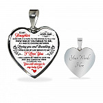 Dad To My Daughter Sometimes Its Hard To Find Words To Tell You How Much You Mean To Me Heart Pendant Necklace - Heart Luxury Necklace (Silver)